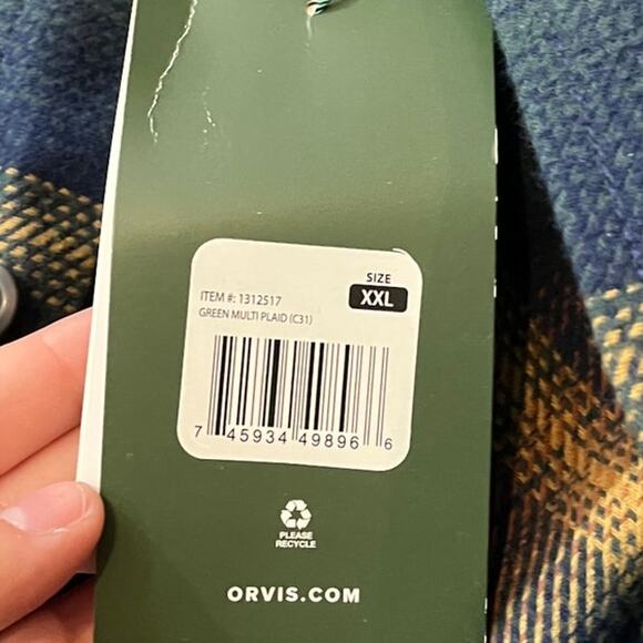 Orvis Big Bear Heavyweight Double Brushed Flannel Button Down Shirt Mens XXL NEW - Picture 5 of 7